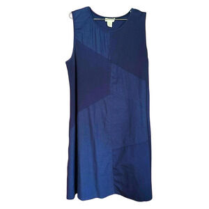 Cynthia Rowley linen/knit shift plus size 2X navy blue